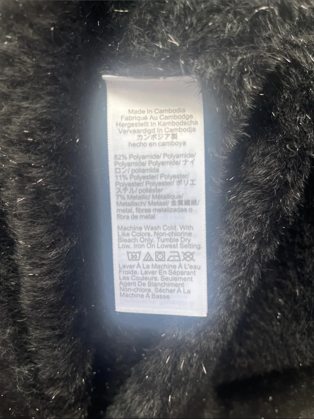 J. Crew Black Fuzzy Crewneck Sweater